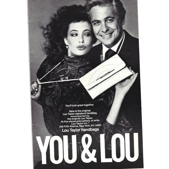 Lou Taylor Handbags NYC Fashion Women You and Lou 1980s Vintage Print Ad 9 inch - Picture 1 of 2